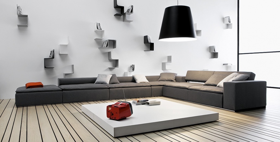 Three seater sofa in fabric Duo by Pianca