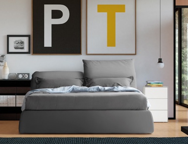 Double bed with high headboard Oriente, Pianca