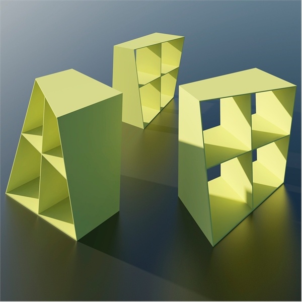 Low rack "curved", asymmetrical design, Piva Table - features tisettanta furnishings