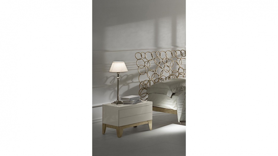 Vesuvio bedside table made of solid wood, Cantori