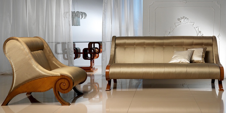 Sofa wooden frame upholstered in fabric DI06, Carpanelli