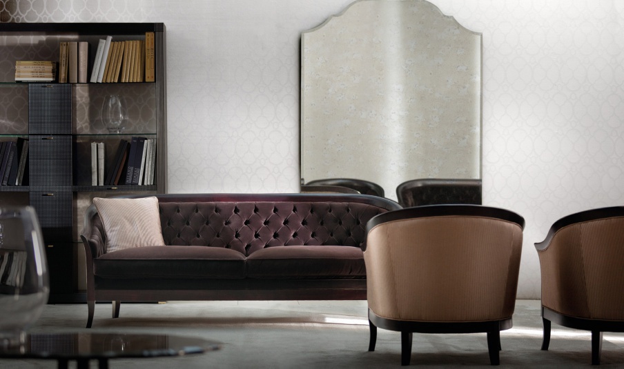 Sofa with curved backrest Classic Marta, Angelo Cappellini