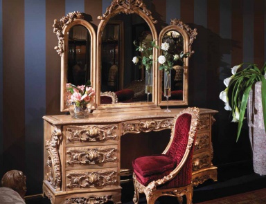 Dressing table with gold-plated elements, Ezio Bellotti