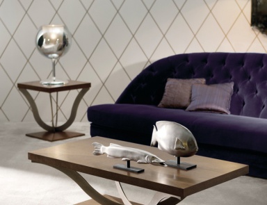 Coffee table in figured legs Teseo, Angelo Cappellini