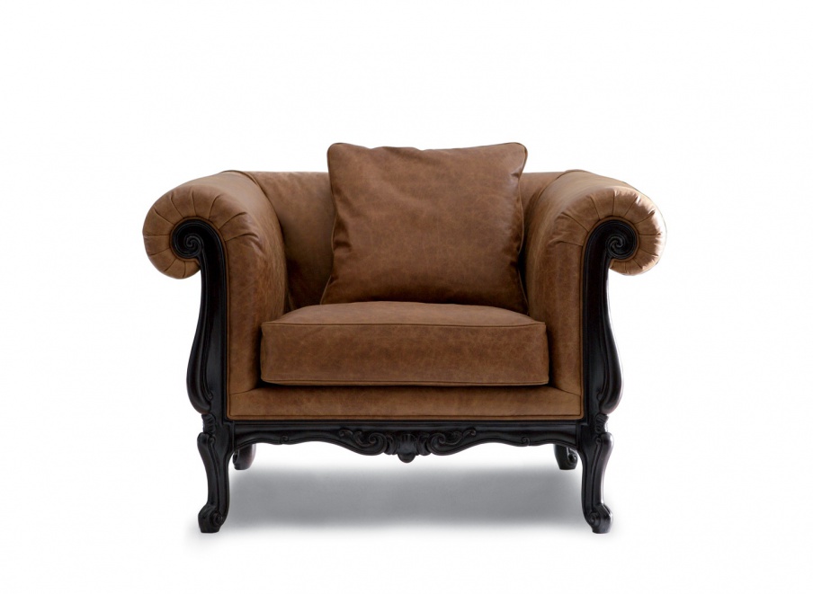 Chair with rounded armrests Sansone, Angelo Cappellini