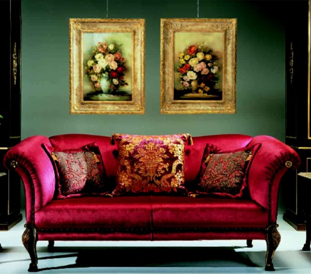 Two-seater sofa on a frame of solid wood Seichelles, Caspani Tino