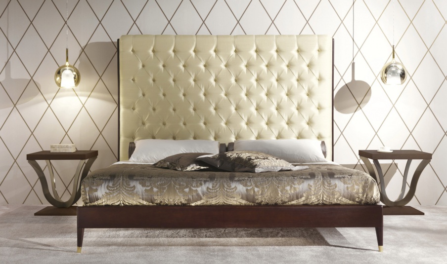 Bed with upholstered headboard Ivette, Angelo Cappellini