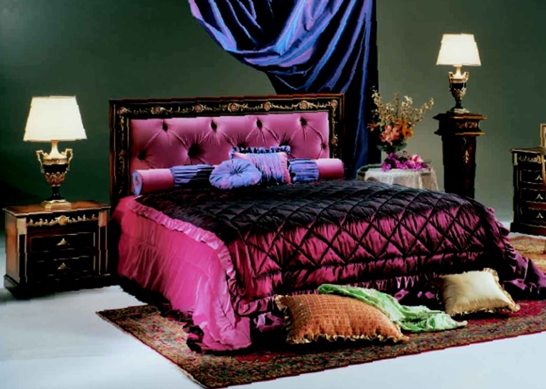 Double bed frame solid wood Siviglia, Caspani Tino