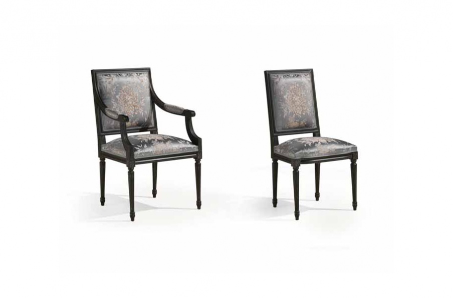 Chair with square backrest Mediterraneo, Angelo Cappellini