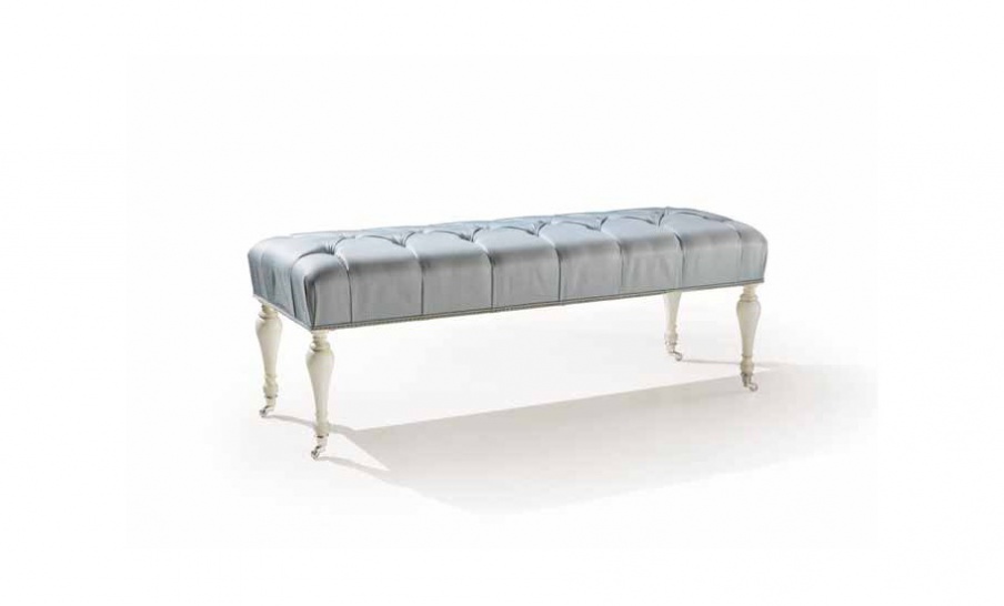 Bench with quilted seat, Mediterraneo, Angelo Cappellini