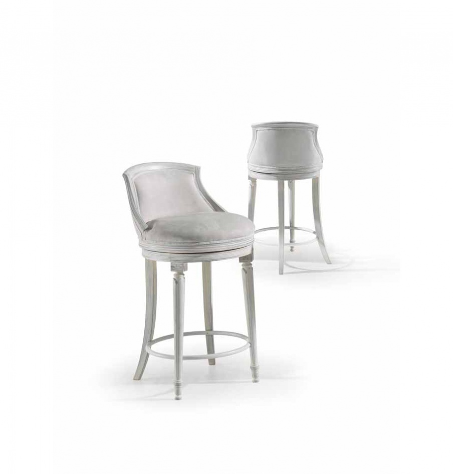 Bar chair with leather upholstery Mediterraneo, Angelo Cappellini