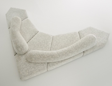 The modular sofa corner upholstered in leather or fabric On the Rocks, Edra