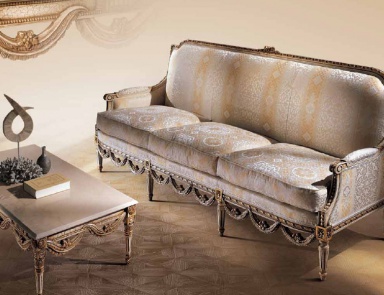 Sofa with carved decoration Cavalcanti, Angelo Cappellini