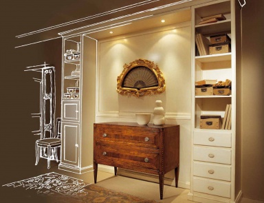 A chest of drawers on high legs Palladio, Epocart