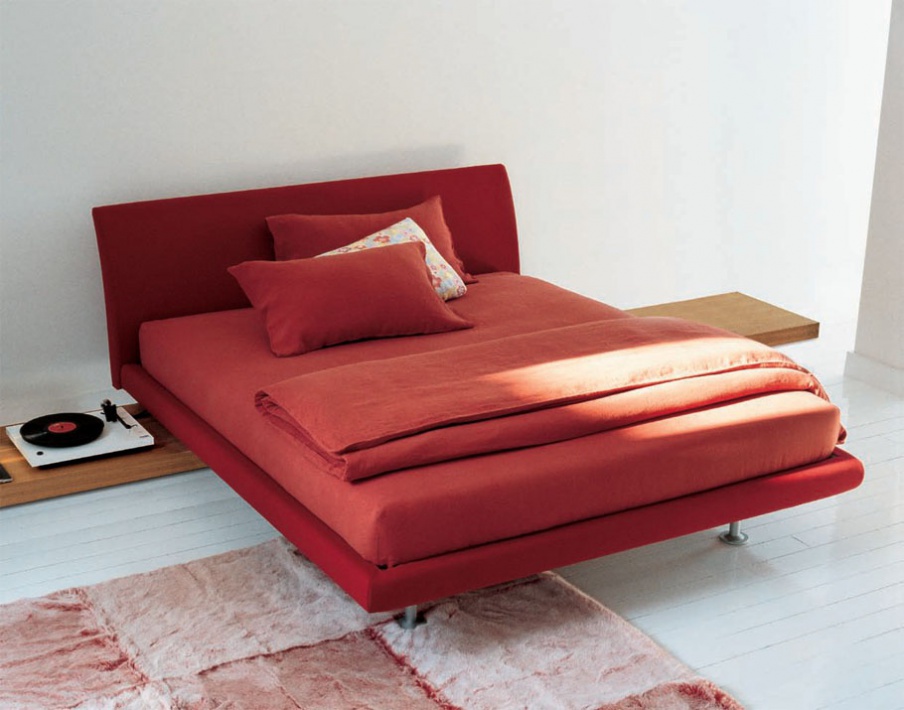 Double bed with upholstered base and headboard, Ambrogio - features tisettanta furnishings