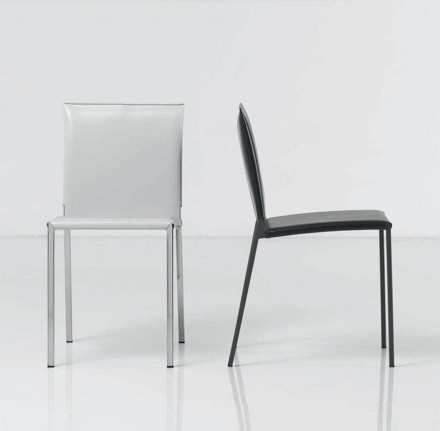 Chair with semi-rigid back and seat , Ambrogio - features tisettanta furnishings