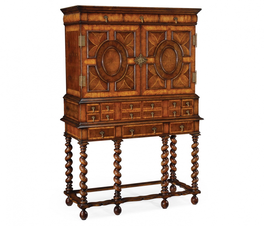 Bar Cabinet on twisted legs William and Mary, Jonathan Charles