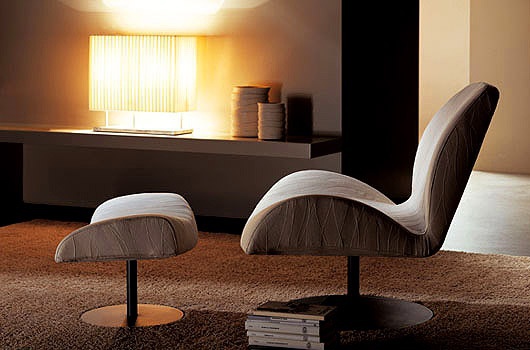 Pouf/ footrest, pouf joy - Swan