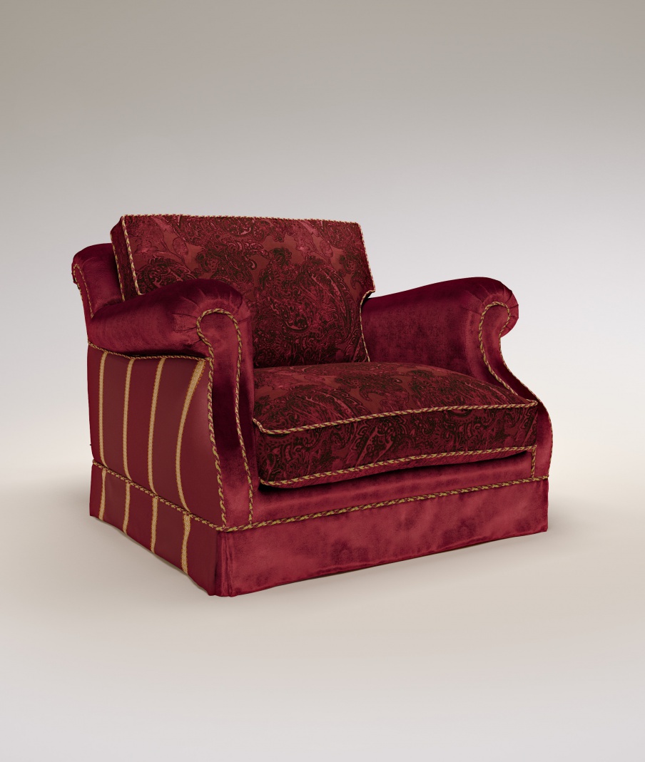 Armchair in fabric Patchwork Luisito, Bruno Zampa