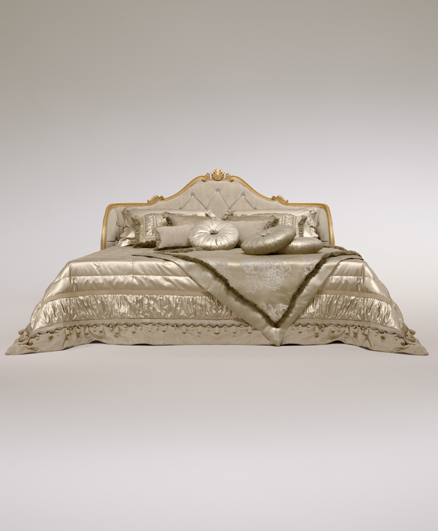 Double bed with upholstered headboard Dorian, Bruno Zampa