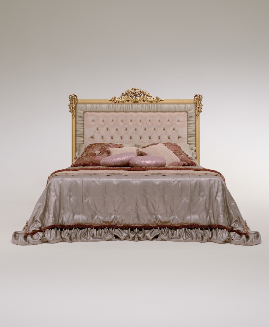 Double bed with upholstered headboard Elizabeth, Bruno Zampa