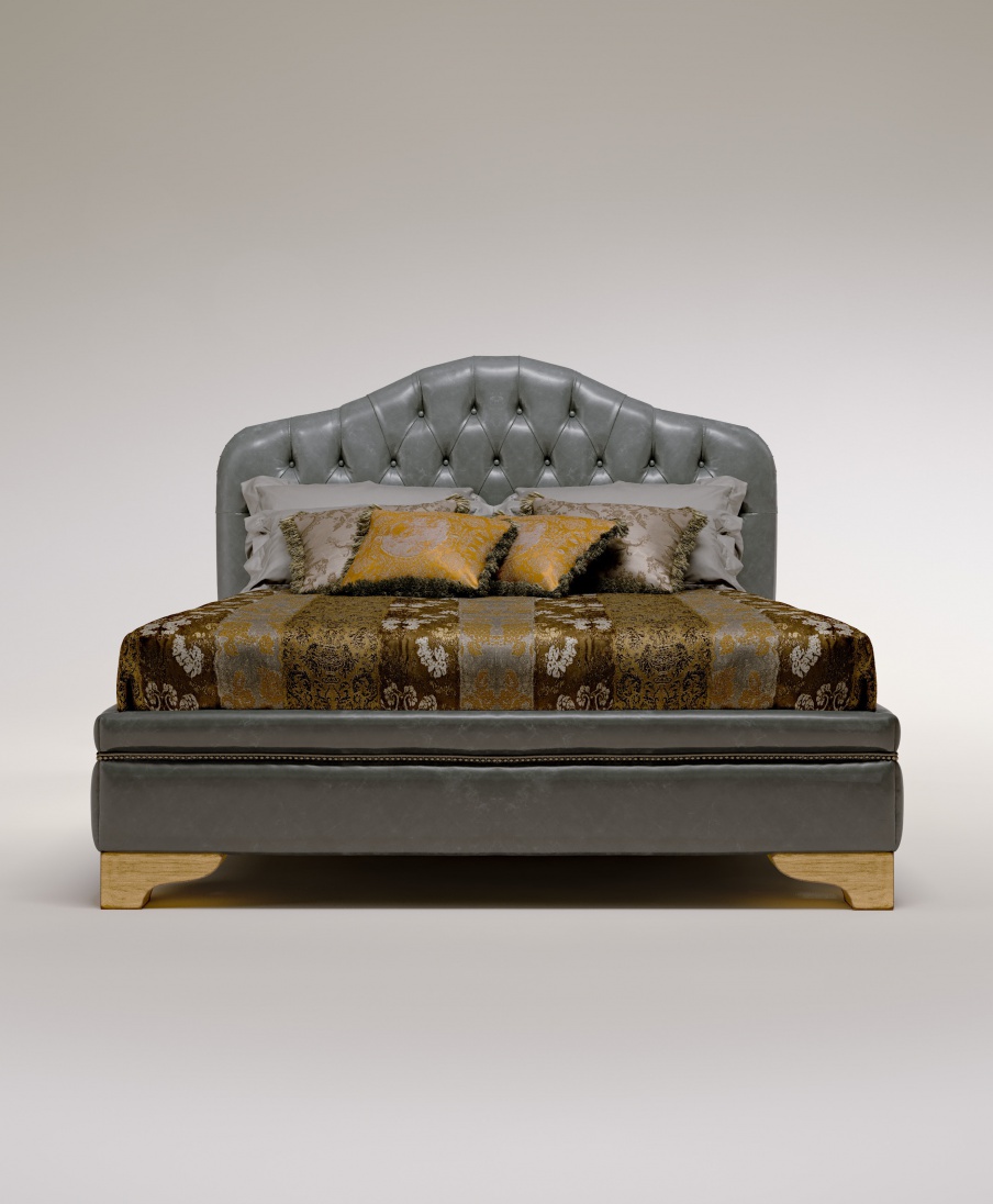Double bed with upholstered headboard Robin, Bruno Zampa