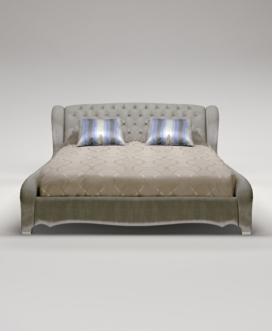 Double bed with upholstered headboard Ego, Bruno Zampa