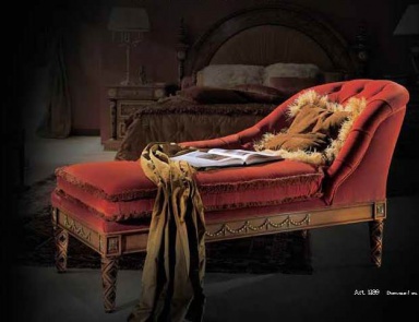 Daybed made of solid wood upholstered in fabric, Ezio Bellotti