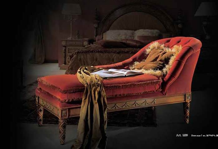 Daybed made of solid wood upholstered in fabric, Ezio Bellotti