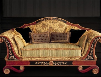 Two-seater sofa on a frame of solid wood 4182, Ezio Bellotti