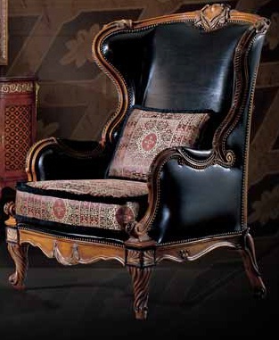 Chair in leather upholstery, Ezio Bellotti