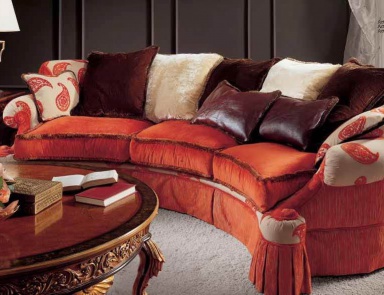 The semi-circular sofa upholstered in fabric, Ezio Bellotti