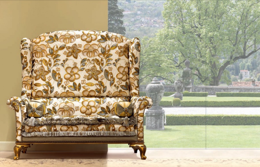 Armchair in fabric Isabella, Bruno Zampa