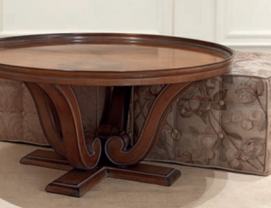 PORADA・GIOTTO Coffee table Low table with round top made of glass, Giotto - Porada