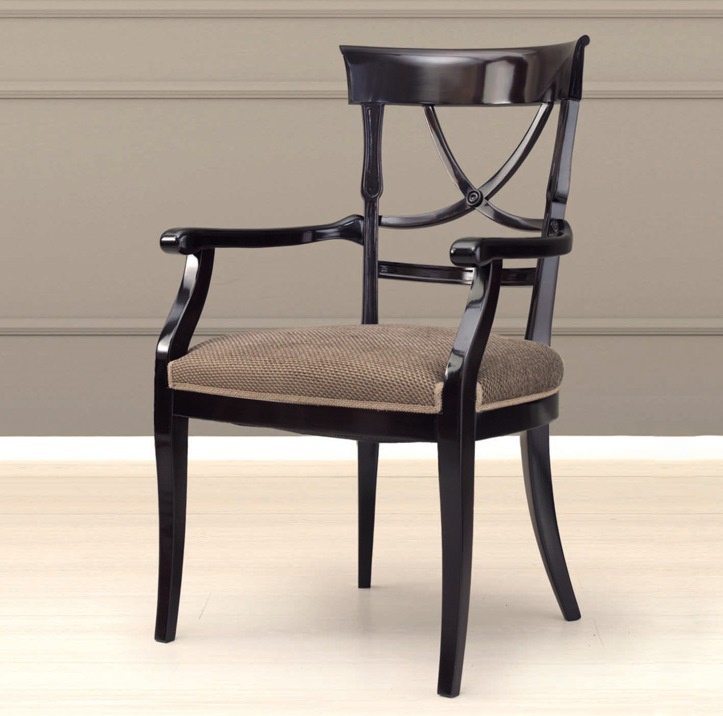 Chair with armrests Paloma NL.549 from solid cherry, Galimberti Nino