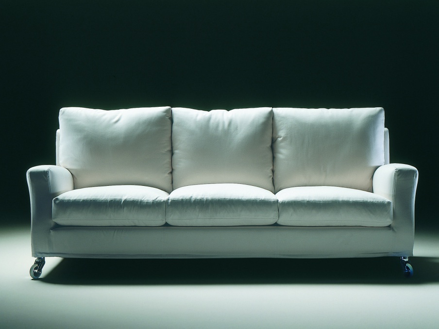 Sofa upholstered in leather or fabric Eduard, Flexform