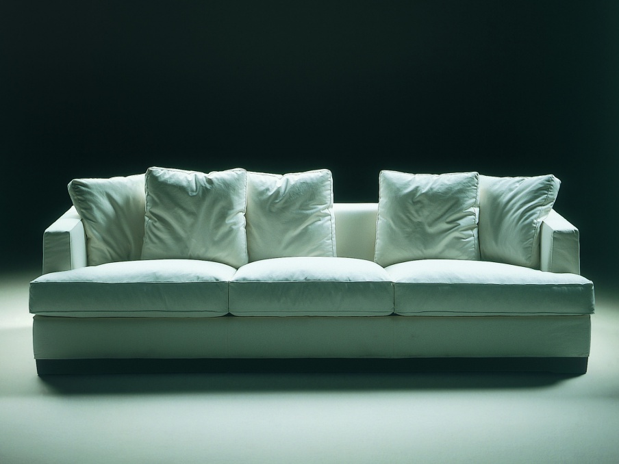 Sofa wooden frame upholstered in leather or fabric Eros, Flexform