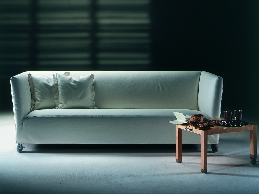 Sofa wooden frame upholstered in leather or fabric Filiberto, Flexform