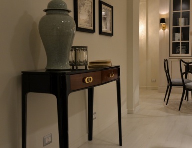 Console Norma with a frame made of wood naturallog, Galimberti Nino