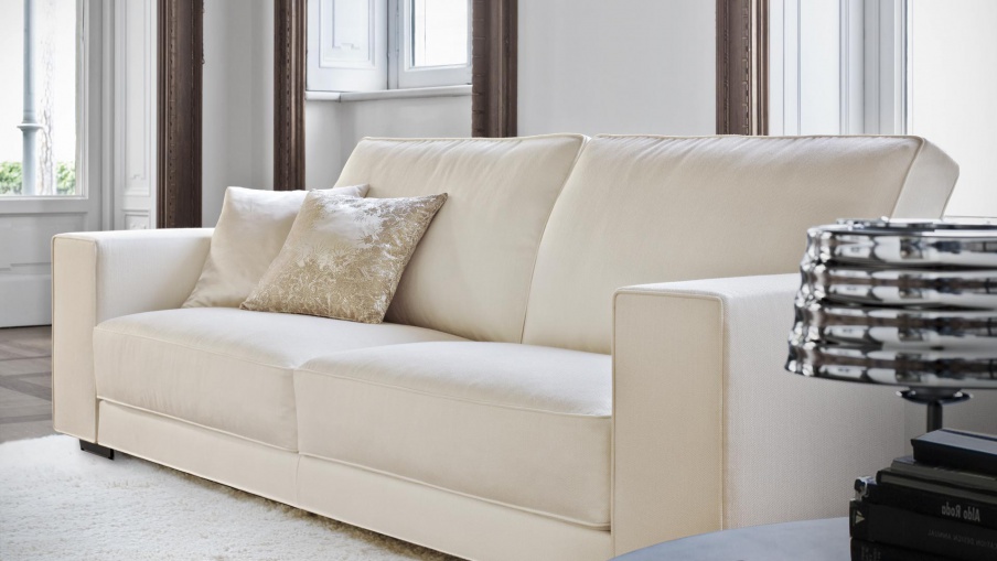 Two-seater sofa with frame of wood coffee Egoiste, Busnelli