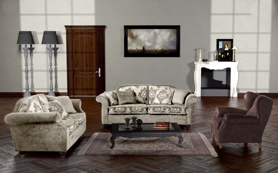 Two seater sofa Orleans, Asnaghi (Made in Italy)