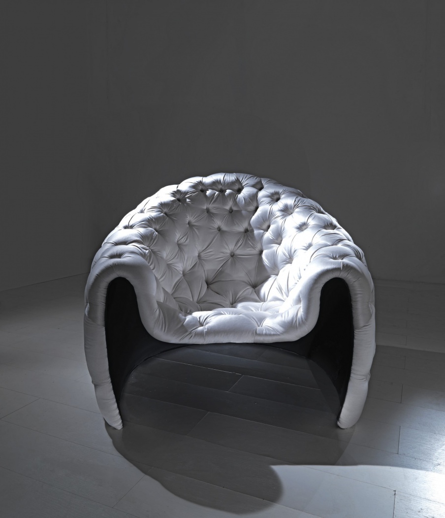 Round chair soft Touch upholstery, Asnaghi (Made in Italy)