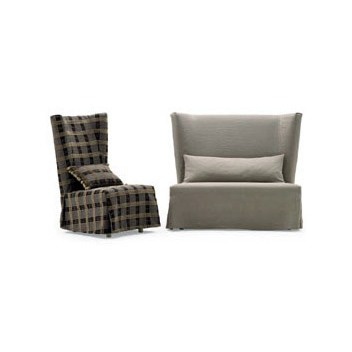 Armchair upholstered in fabric-Stewart tartan, Flou