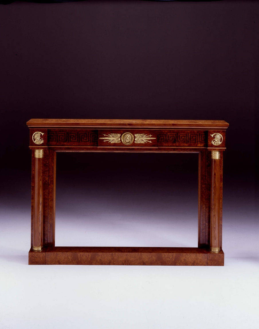 Portal for the fireplace made of natural wood Impero, Colombo Stile