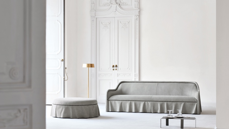 Pouf upholstered in fabric Arpege, Busnelli