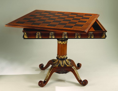 Game table made of natural wood Sandra Rossi, Colombo Stile 