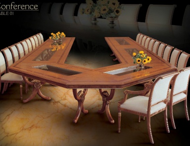 Conference table natural wood Impero, Angelo Cappellini