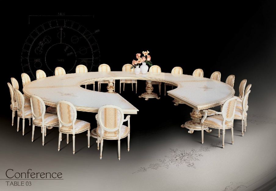 Conference table natural wood Luigi XVI, Angelo Cappellini