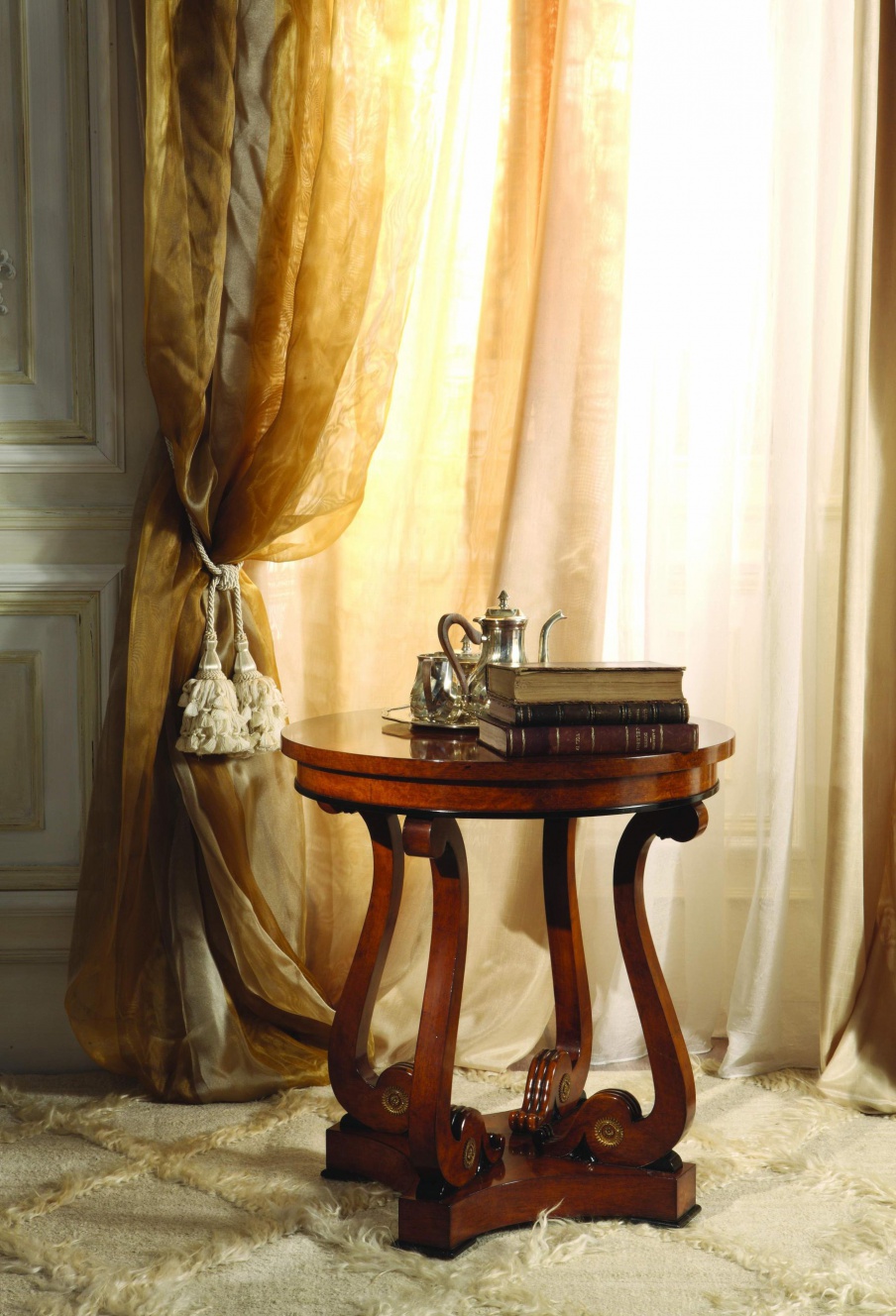 Coffee table natural wood Sandra Rossi, Colombo Stile