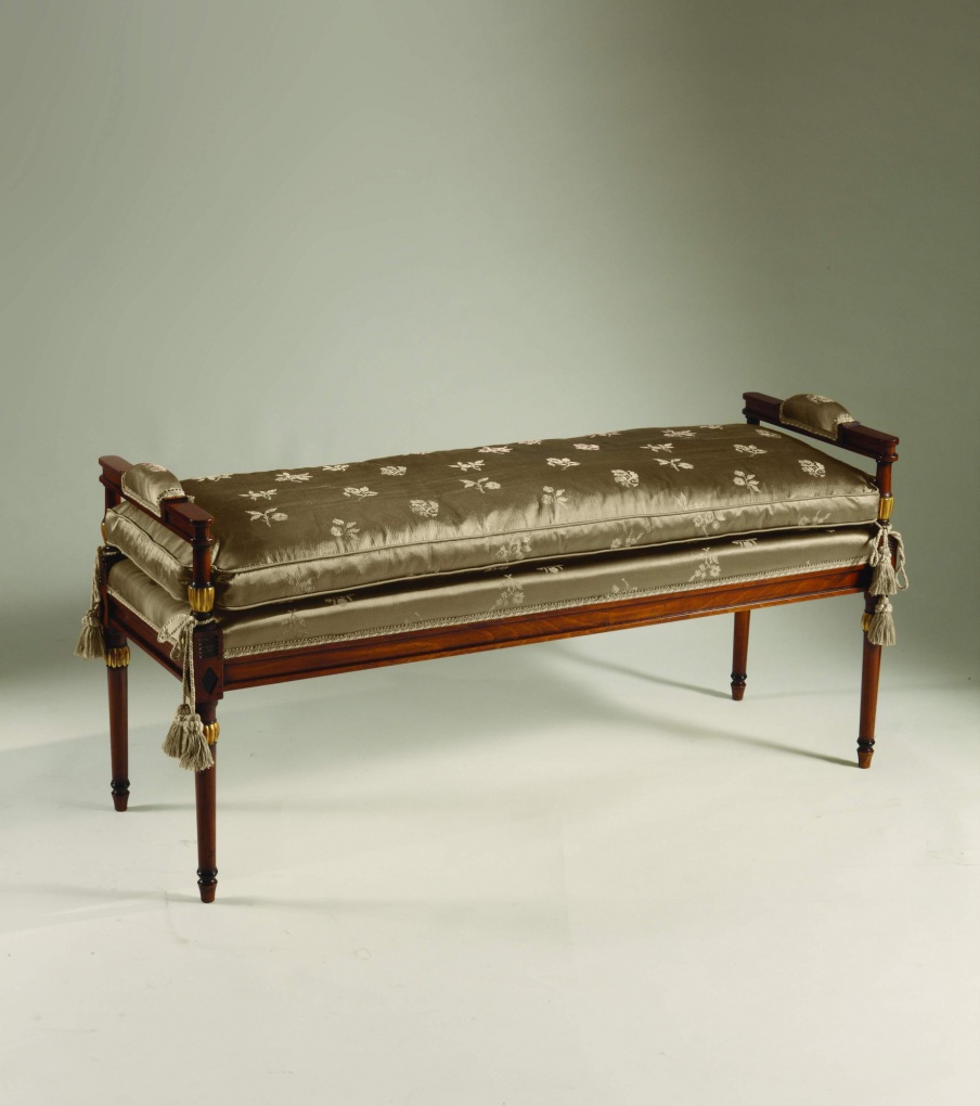 Bench Sandra Rossi from natural wood, and Colombo Stile